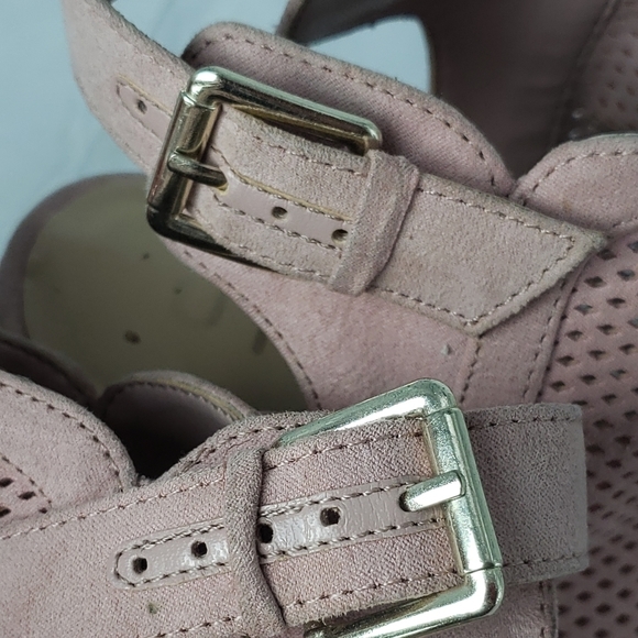 UNISA Slingback Heels Womens 9M pink suede Open Toe Block Heel - Picture 7 of 12